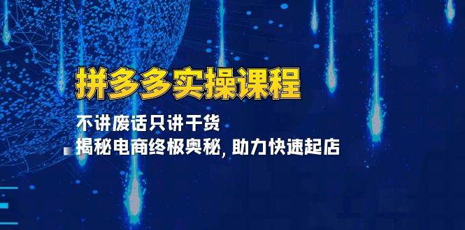 （13577期）拼多多实操课程：不讲废话只讲干货, 揭秘电商终极奥秘,助力快速起店-墨韵博客