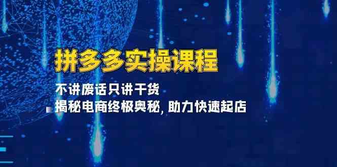 拼多多实操课程：不讲废话只讲干货, 揭秘电商终极奥秘,助力快速起店-墨韵博客