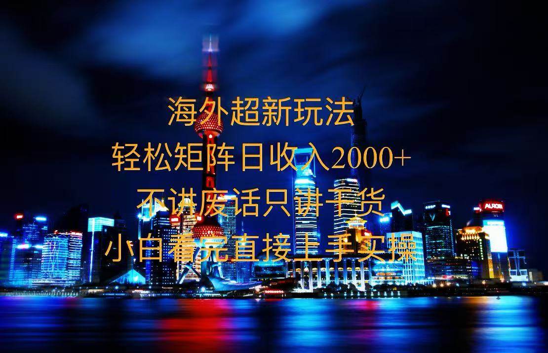 （13583期）2025全新海外暴力玩法，操作简单，小白轻松上手-墨韵博客