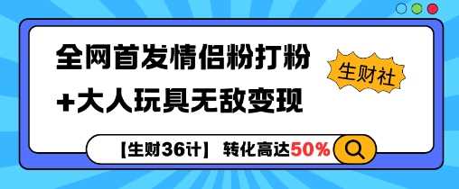 【生财36计】全网首发情侣粉打粉+大人玩具无敌变现-墨韵博客