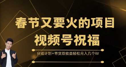 春节又要火的项目视频号祝福，分成计划+带货双收益，轻松月入几个W【揭秘】-墨韵博客