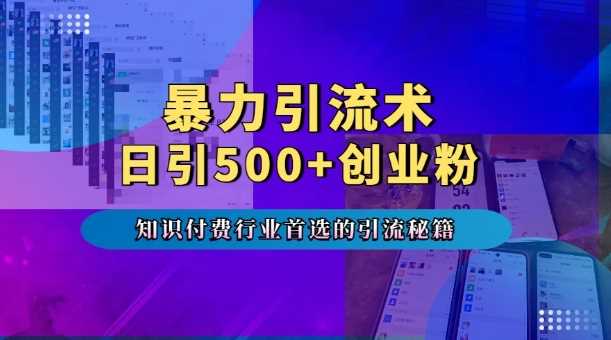 暴力引流术，专业知识付费行业首选的引流秘籍，一天暴流500+创业粉，五个手机流量接不完!-墨韵博客