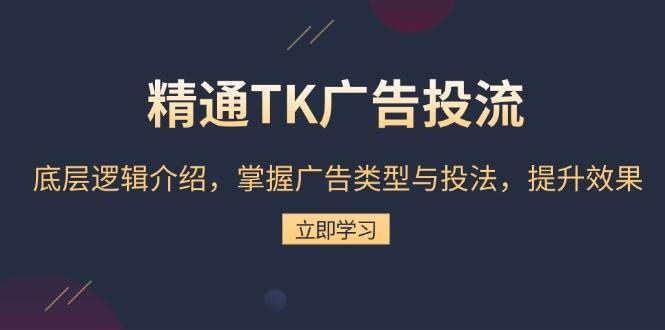 （13641期）精通TK广告投流：底层逻辑介绍，掌握广告类型与投法，提升效果-墨韵博客