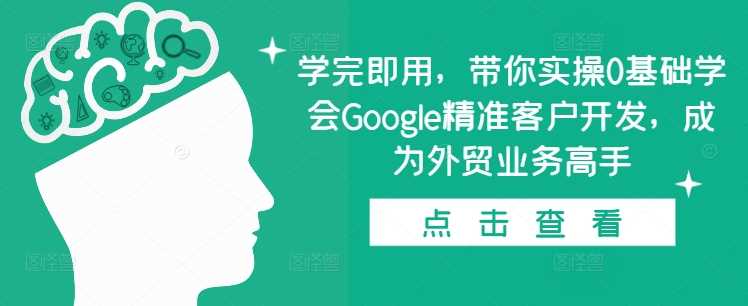 学完即用，带你实操0基础学会Google精准客户开发，成为外贸业务高手-墨韵博客