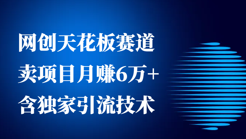 网创天花板赛道，卖项目月赚6万+，含独家引流技术（共26节课）-墨韵博客