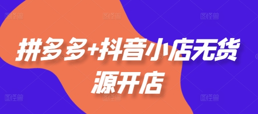 拼多多+抖音小店无货源开店，包括：选品、运营、基础、付费推广、爆款案例等(更新12月)-墨韵博客