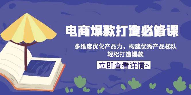 （13689期）电商爆款打造必修课：多维度优化产品力，构建优秀产品梯队，轻松打造爆款-墨韵博客