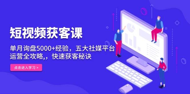 （13715期）短视频获客课，单月询盘5000+经验，五大社媒平台运营全攻略,，快速获客…-墨韵博客