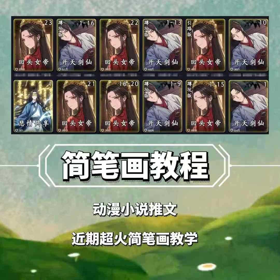 兜兜简笔画教学，小说推文动漫玩法，可做伙伴计划、分成计划、接广告等-墨韵博客