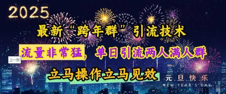 最新“跨年群”引流，流量非常猛，单日引流两人满人群，立马操作立马见效【揭秘】-墨韵博客