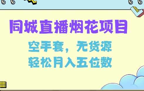 同城烟花项目，空手套，无货源，轻松月入5位数【揭秘】-墨韵博客