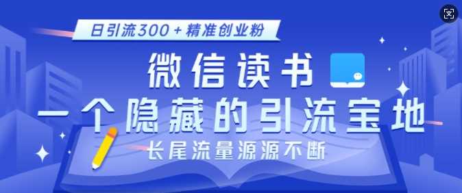 微信读书，一个隐藏的引流宝地，不为人知的小众打法，日引流300+精准创业粉，长尾流量源源不断-墨韵博客