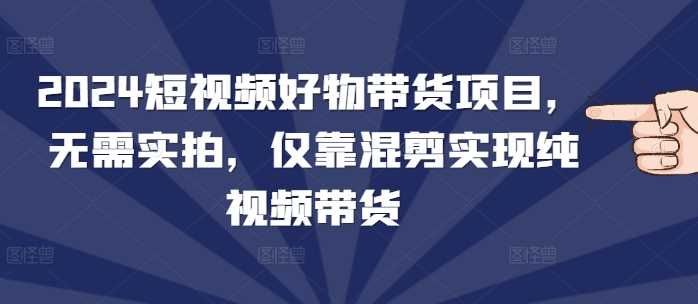 2024短视频好物带货项目，无需实拍，仅靠混剪实现纯视频带货-墨韵博客