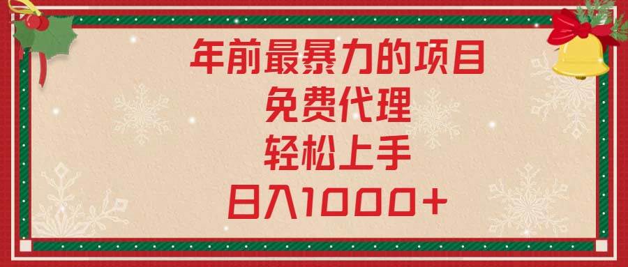 （13773期）年前最暴力的项目，免费代理，轻松上手，日入1000+-墨韵博客