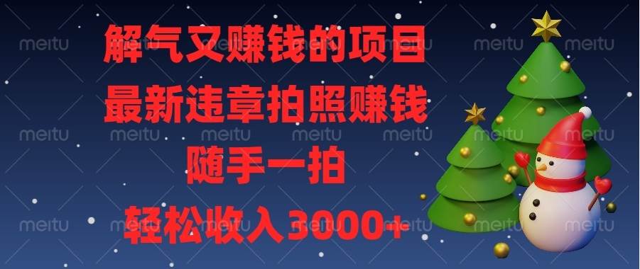 （13804期）解气又赚钱的项目，最新违章拍照赚钱，随手一拍，轻松收入3000+-墨韵博客