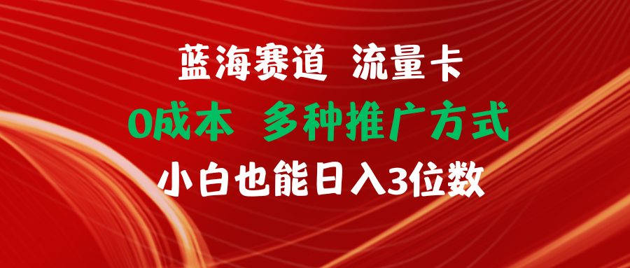 【站长实操】蓝海赛道 流量卡 0成本 小白也能日入三位数-墨韵博客