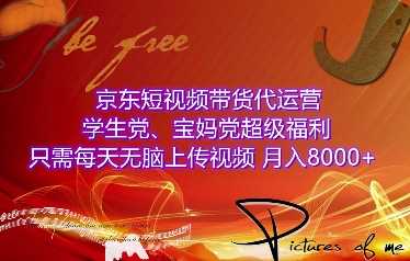 京东短视频带货代运营，学生党、宝妈党超级福利，只需每天无脑上传视频，月入8000+【仅揭秘】-墨韵博客