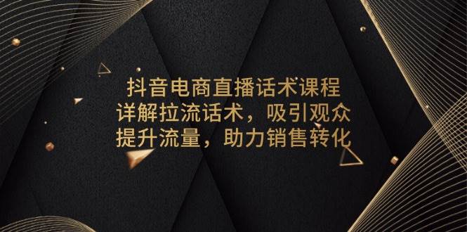（13846期）抖音电商直播话术课程，详解拉流话术，吸引观众，提升流量，助力销售转化-墨韵博客