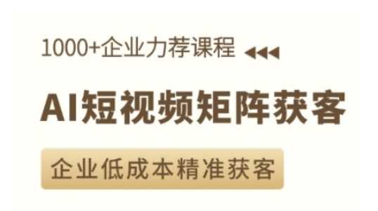 AI短视频矩阵获客实操课，企业低成本精准获客-墨韵博客