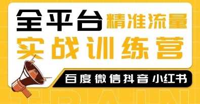 全平台精准流量实战训练营，百度微信抖音小红书SEO引流教程-墨韵博客