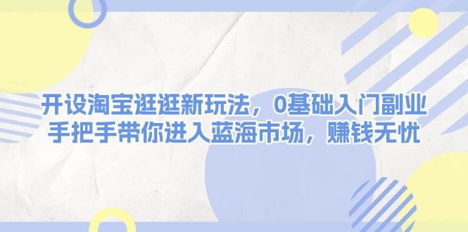 开设淘宝逛逛新玩法，0基础入门副业，手把手带你进入蓝海市场，赚钱无忧-墨韵博客