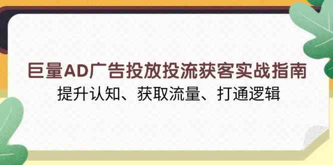 巨量AD广告投放投流获客实战指南，提升认知、获取流量、打通逻辑-墨韵博客