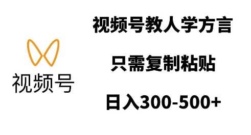 视频号教人学方言，只需复制粘贴，日入多张-墨韵博客