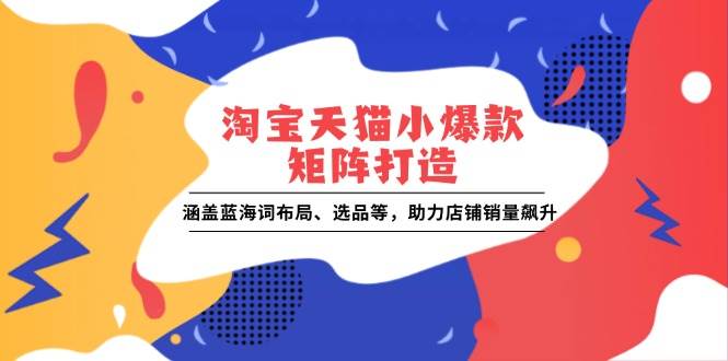 （13882期）淘宝天猫小爆款矩阵打造：涵盖蓝海词布局、选品等，助力店铺销量飙升-墨韵博客