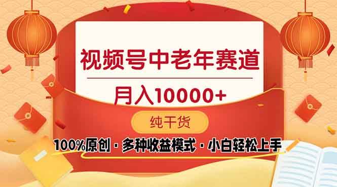 （13905期）视频号中老年赛道 100%原创 手把手教学 新号3天收益破百 小白必备-墨韵博客