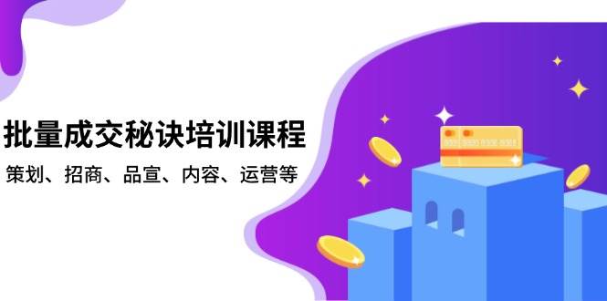 （13908期）批量成交秘诀培训课程，策划、招商、品宣、内容、运营等-墨韵博客
