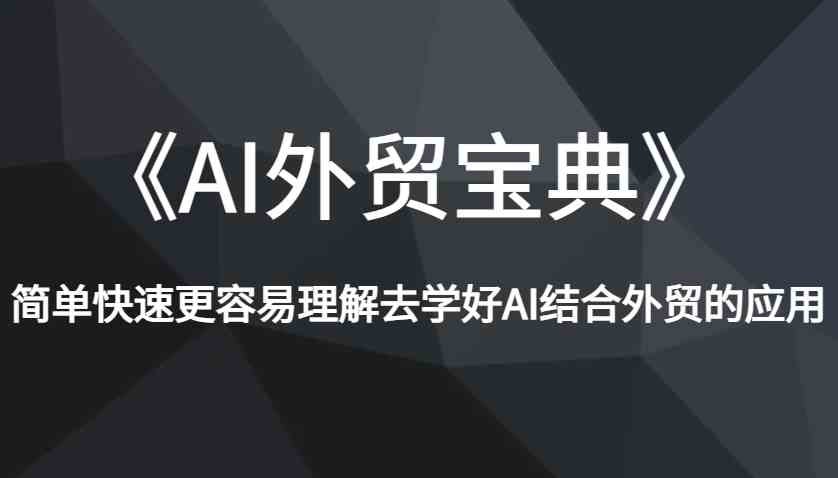 《AI外贸宝典》简单快速更容易理解去学好AI结合外贸的应用-墨韵博客