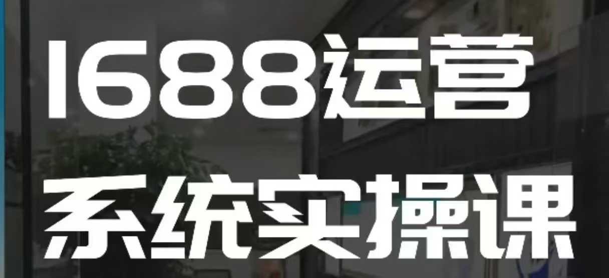1688高阶运营系统实操课，快速掌握1688店铺运营的核心玩法-墨韵博客