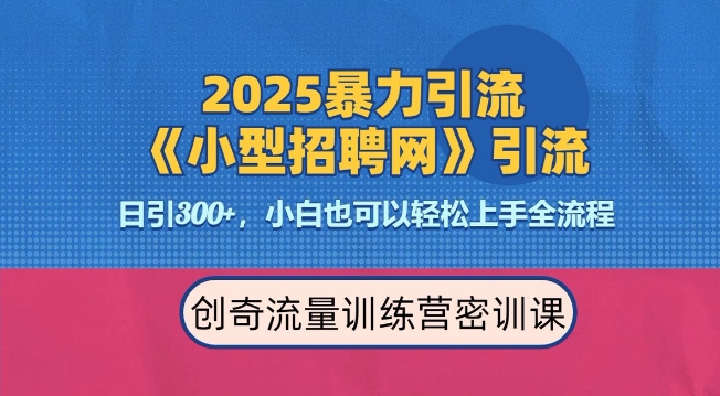 2025最新暴力引流方法，招聘平台一天引流300+，日变现多张，专业人士力荐-墨韵博客