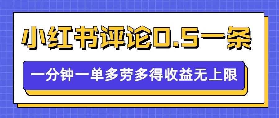 小红书留言评论，0.5元1条，一分钟一单，多劳多得，收益无上限-墨韵博客