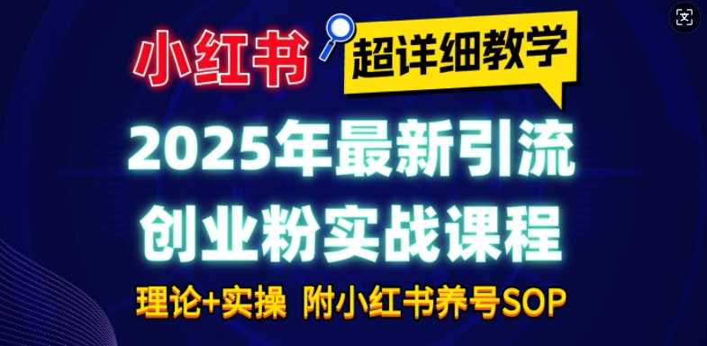 2025年最新小红书引流创业粉实战课程【超详细教学】小白轻松上手，月入1W+，附小红书养号SOP-墨韵博客
